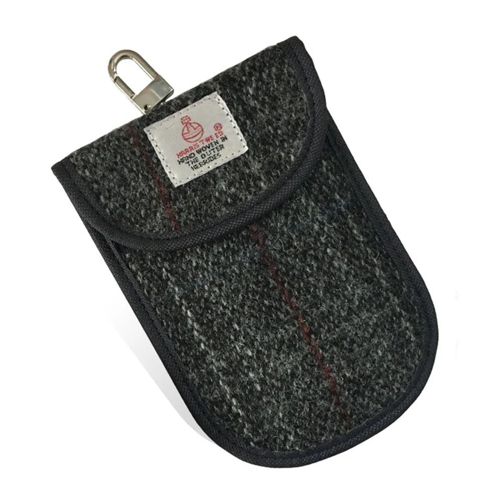 Tweed Surface Protective Durable Signal Blocking Case Fob Pouch Anti-lost Car Key Bag Keyless Fashion Wallet Compact Universal | Автомобили