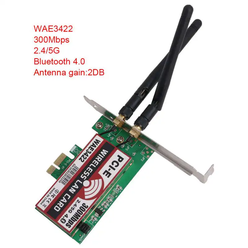 Сетевая карта, Bluetooth 4,0 Двухдиапазонная 2G/5G 300Mbps Pci-E Pci Express Wae3422 сетевая карта Wlan Wifi адаптер