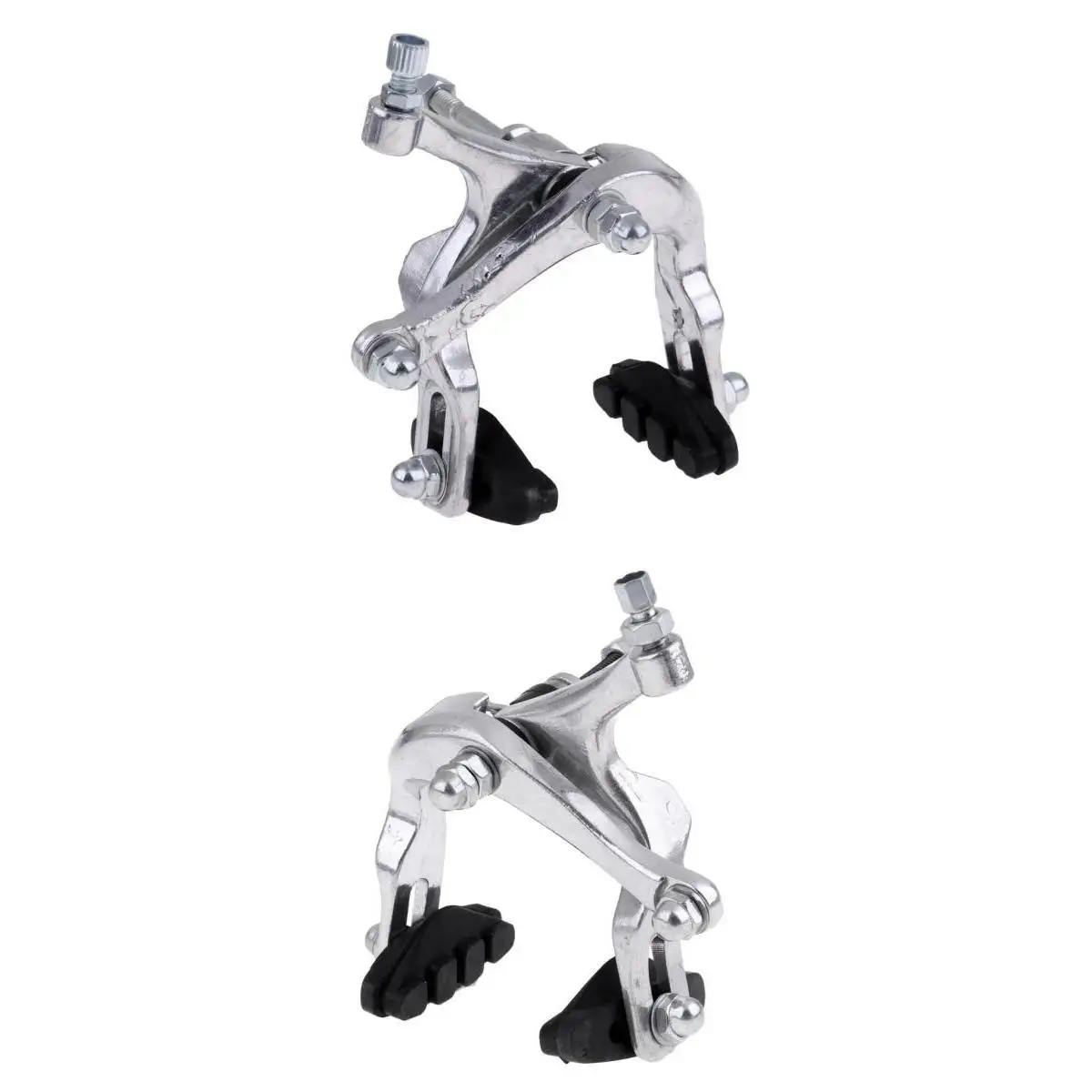 1 Set Professional Dual Pivot Bike Side Pull C Caliper Brake Front Rear 47-57mm Reach Lever Cable Silver