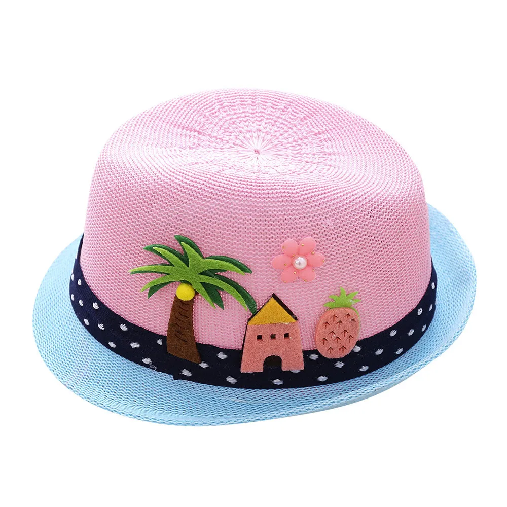 Boys and girls jazz hat embroidered coconut tree Toddler Infant Sun Cap Outdoor Baby Girls/Boys Hat Jazz Cap For Baby 