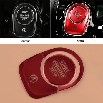 

CITALL Red Metal Car Engine Start Stop Button Switch Sticker Cover Fit for Benz A-Class A220 W177 2019