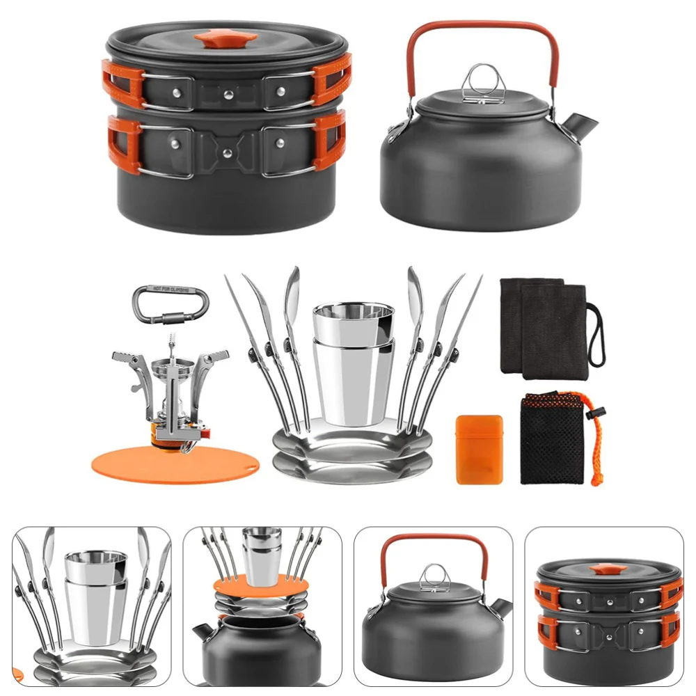

1 Set Camping Cookware Fine Light Safe Cookware Cook Equipment Tableware Mess Kit