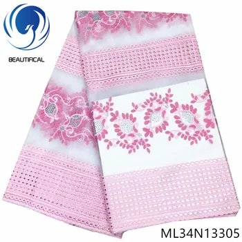 

BEAUTIFICAL african lace fabrics for dress New arrival embroidery net lace fabrics with stones mesh lace fabric 5yards ML34N133