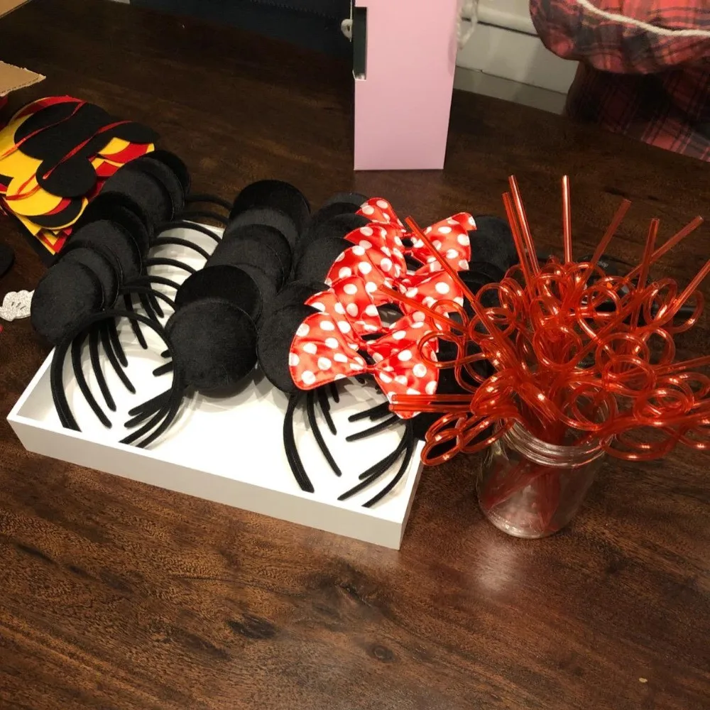 Fascia Capelli Henbrandt Fascia Orecchie Topolino E Minnie Fiocco Maculato Per Donne E Ragazze Tema N 884140 - Foto 3