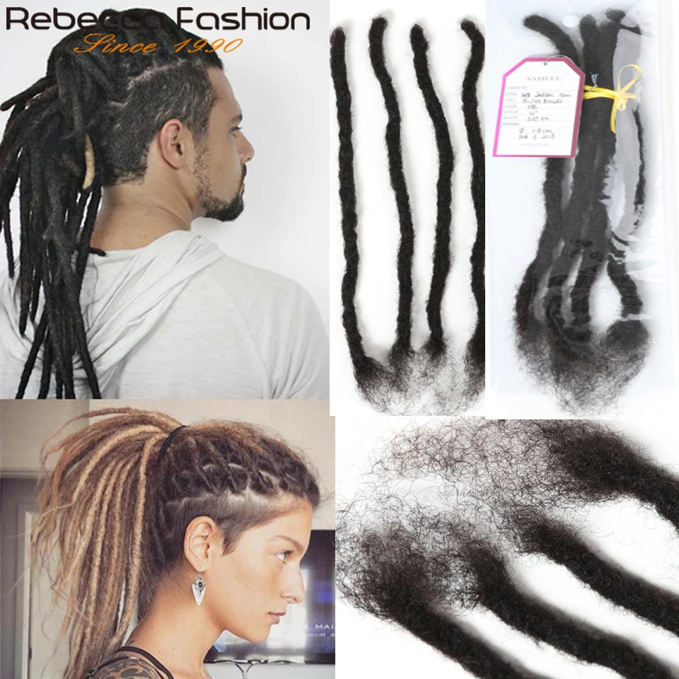 Rebecca 12-20 Pollici Dea Faux Locs Crochet Hair Soft End Natural Human Remy Hair Trecce Brown Extension Afro Kinky Hair Locs