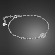 Минималистичный женский браслет из серебра 925 пробы, браслет с подвеской в виде короны, цепочка из стерлингового серебра 19 см, не аллергическая бижутерия в подарок на Рождество