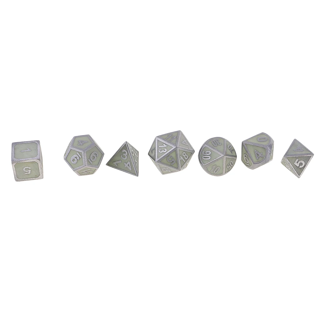 Набор из 7 многогранных кубиков из цинкового сплава D20 D12 D10 D8 D6 D4 для MTG RPG