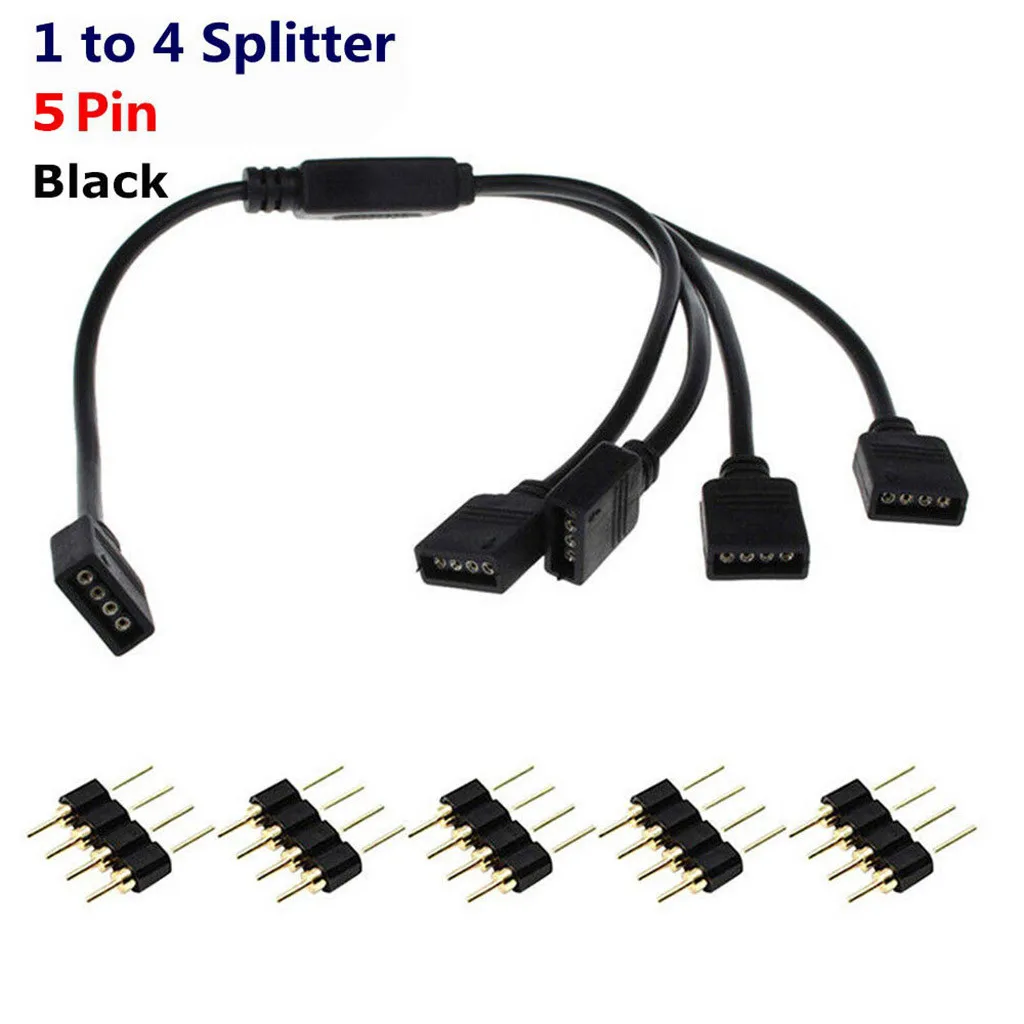 For 3528/5050 RGB LED Strip 4Pin Connector 1 to 4 Splitter Extension Cable