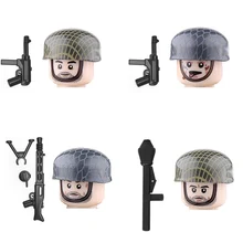 Ww2 exército outono soldados figuras blocos de construção militar infantaria comandante camuflagem capacete armas armas peças tijolos brinquedos