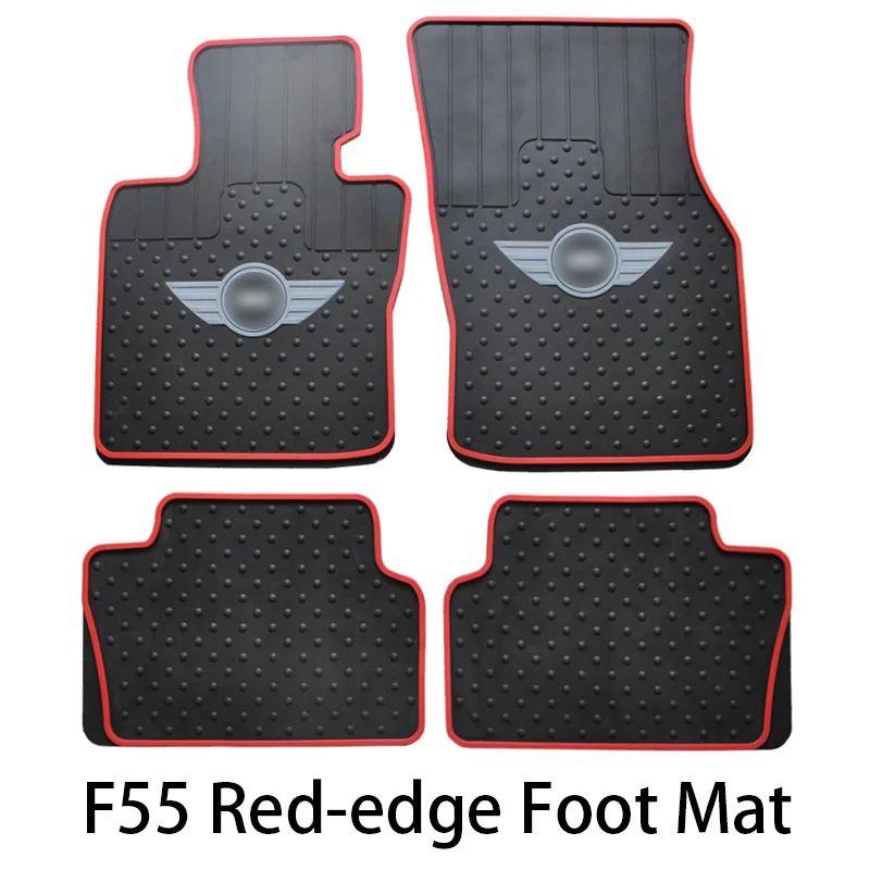 Автомобильный коврик нескользящий ковер резиновые коврики для ног для Mini Cooper S JCW Clubman F54 F55 F56 F60 R55 R56 R60 земляк аксессуары - Название цвета: F55 Red-edge Mat