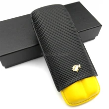 COHIBA бренд углеродного волокна 2 трубки сигарные коробки кожаный держатель Humidor путешествия Офис и дома сигареты Чехол W/Подарочная коробка