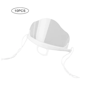 

10pcs/Set Health Care Tool Transparent Masks Permanent Anti Fog Catering Food Hotel Plastic Kitchen Restaurant Masks