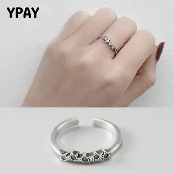 

YPAY Vintage Do the Old Style Open Rings for Women Real 925 Sterling Silver Stars Finger Ring Fine Jewelry New Arrival YMR206