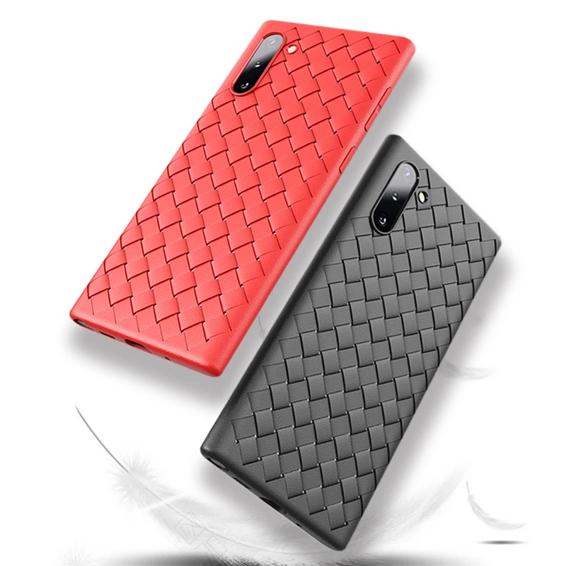 

Weave Woven Grid Soft Silicone TPU Shockproof Phone Cover Case For Samsung Galaxy S10 S10e Note 10 Note10 Plus Coque Funda