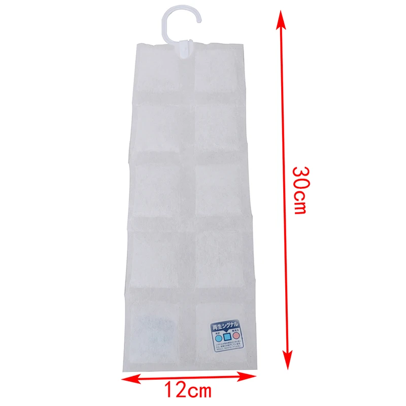 10 Grids Dehumidifier Bags Moisture Absorber Hanging Wardrobe Hygroscopic Anti-mold Desiccant Drying Agent Household