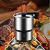 450W Travel Pot Mini Portable 304 Stainless Steel Electric Hot Pot Electric Boiling Pot Small Hot Pot Steamer Stew Pot 110-240V 1