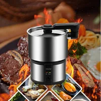 450W Travel Pot Mini Portable 304 Stainless Steel Electric Hot Pot Electric Boiling Pot Small Hot Pot Steamer Stew Pot 110-240V 1