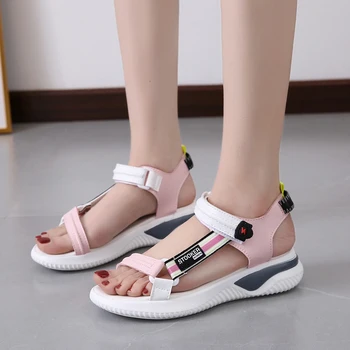 

2020 Sexy Open Toe Platform Sandals Women Vacation Beach Sandales Rome Shoes Woman Comfortable Flat Sport Sandales Ladies Shoes