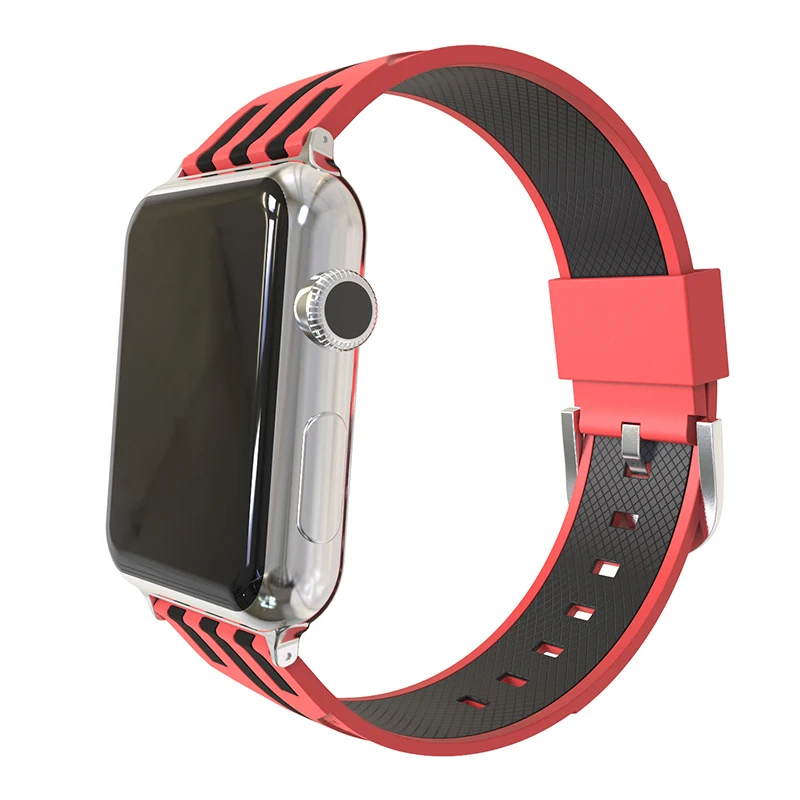 Ремешок для Apple Watch 5, 4, 3, полосатый силиконовый ремешок для Apple Watch, мужской ремешок для Apple Iwatch, женский спортивный ремешок для Apple Iwatch - Цвет: G