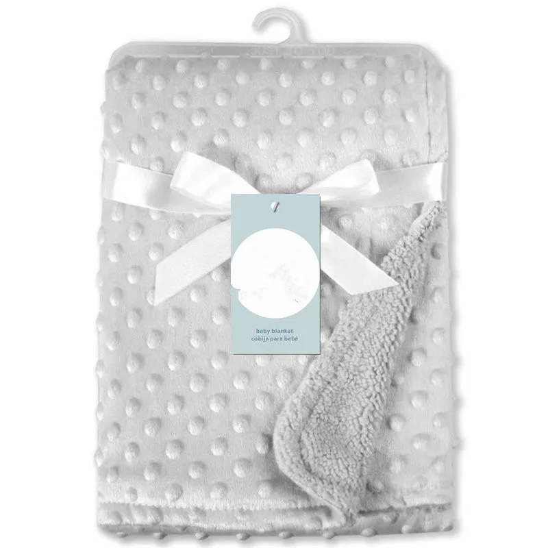 Супер мягкое одеяло с двухслойной точечной подложкой, однотонное одеяло для новорожденных мальчиков и девочек 76X102 см