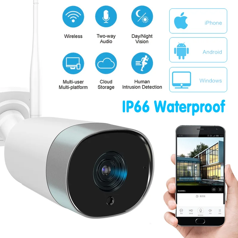 

New Outdoor IP Camera 4MP Wifi HD 2.4G Weatherproof Two-Way Audio Night Vision Wireless Security Camera Surveillance Security