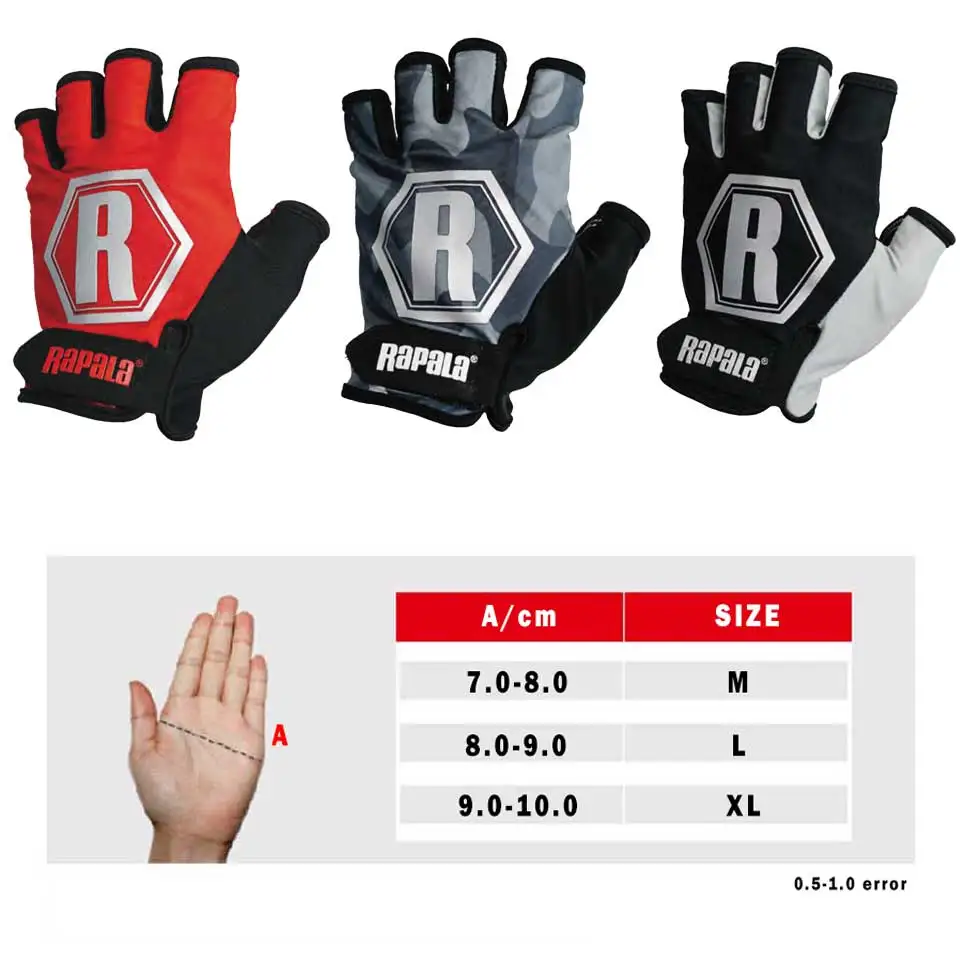 Fingerless Gloves Fishing Gloves RAPALA Fishing Gloves TACTICAL CASTING High-quality Comfort fabrics Anti-Slip Fingerless