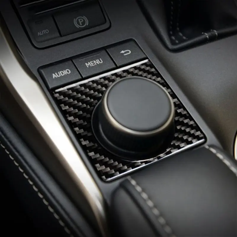 

Rotary button panel black carbon fiber sticker for Lexus NX 200 200t 300h