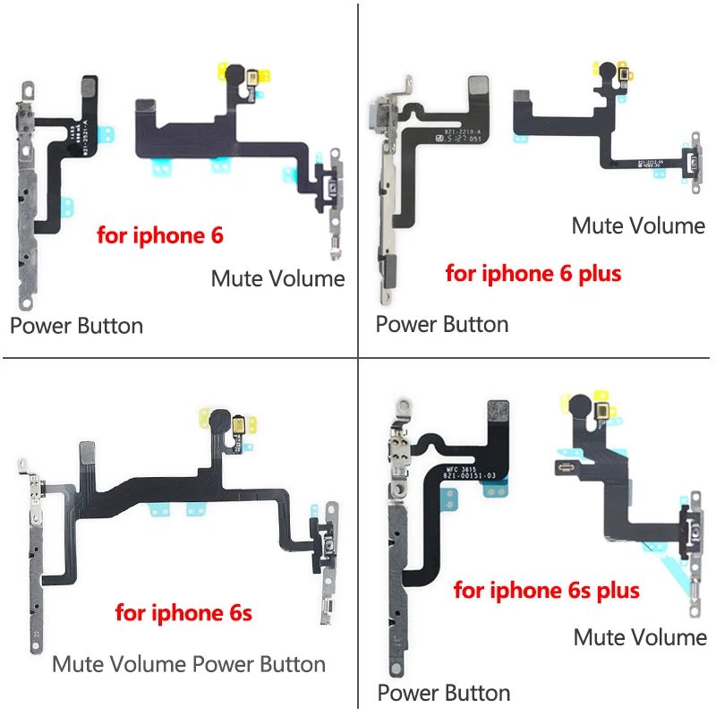 

High Quality Power Button On/Off Flex Cable for iPhone 6 6s 6plus 6s Plus Mute Volume Switch Repair Parts