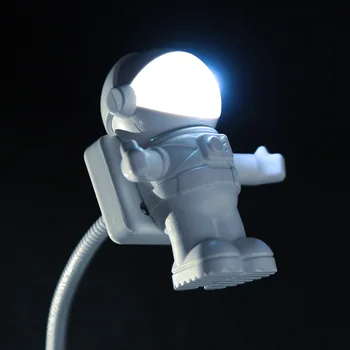 

White Flexible Spaceman Astronaut USB Tube LED Night Light Lamp For Computer Laptop PC Notebook Reading Portable DC 5V