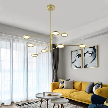 

Gold Lampshade Pendant Lights Led Hanging Spotlight Lamp Gu10 Nordic Modern Design For Dinning Room Metal Suspension Luminaire