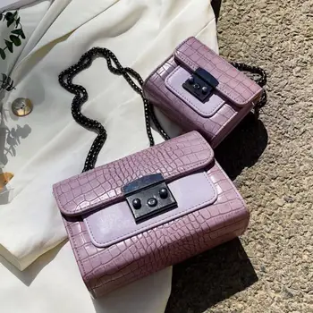 

Crocodile pattern Square Crossbody bag 2020 Summer New Quality PU Leather Women's Designer Handbag Chain Shoulder Messenger Bag