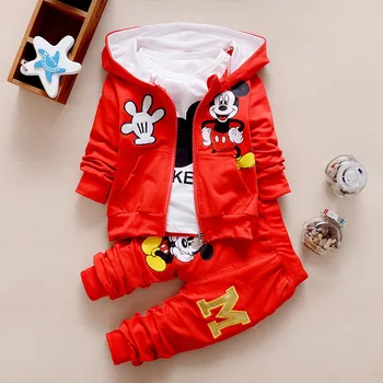 

2019 Kids Autumn Baby Girls Boys Clothes Sets Cute Infant Cotton Suits Coat+t Shirt+pants Casual New Kid Children Fashion Suits