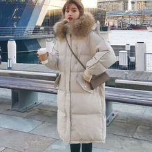 FAKUNTNDown Jacket Female Winter 2022 Women's Women Outwear Puffer Long Parkas Korean Fashion Quilted Coats 2021 Women's