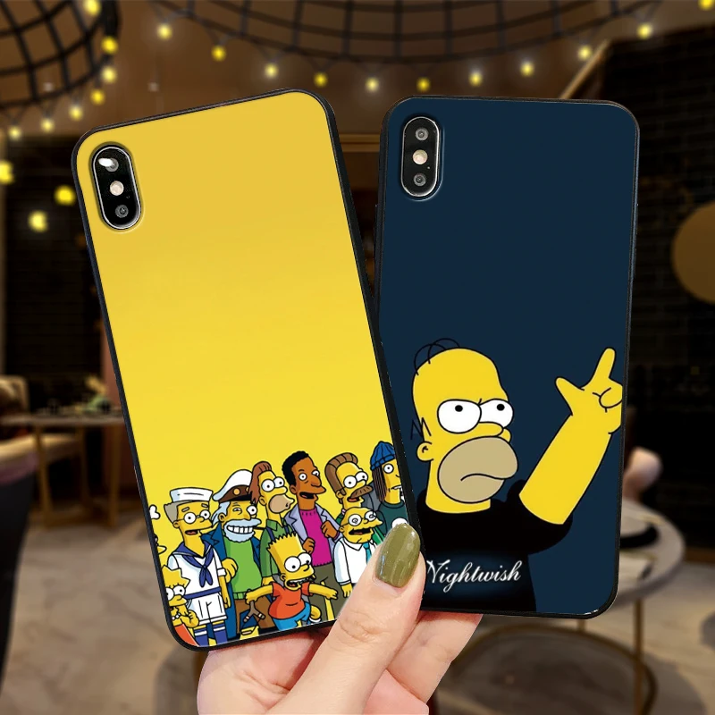 

The Simpsons For iPhone X XR XS MAX Soft Silicone Back Cover For Apple iPhone 8 7 6S 6 S Plus Phone Case