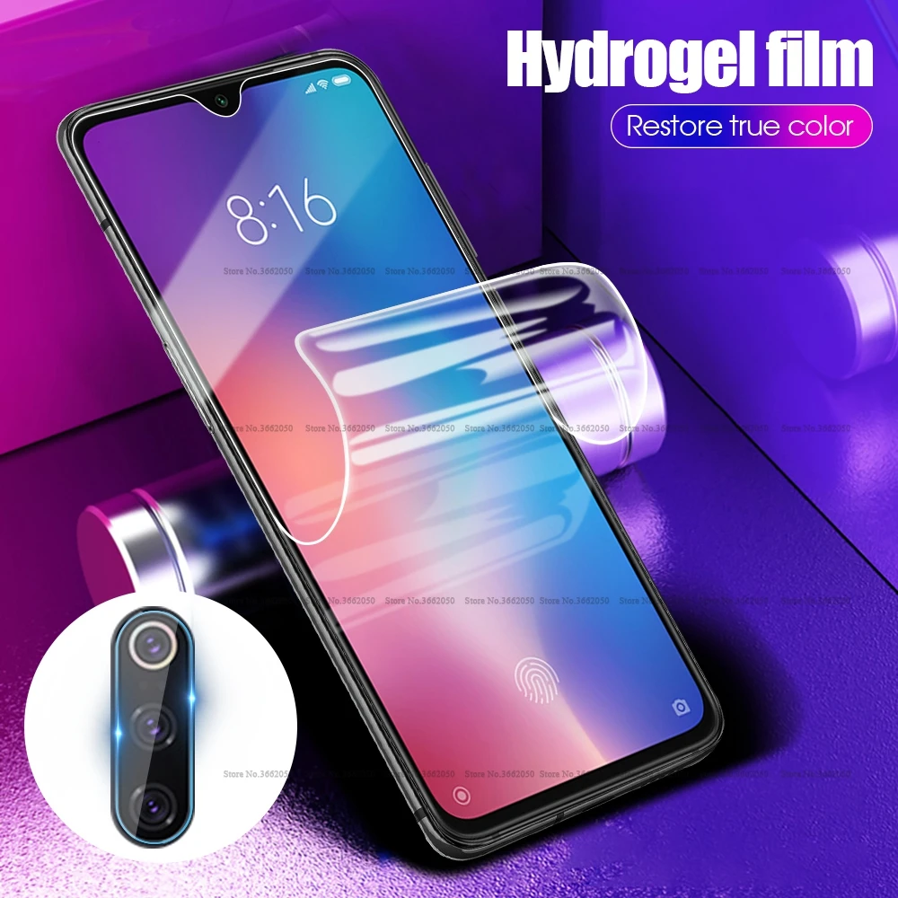 

2-in-1 Clear Camera Lens Film For Xiaomi Mi 9 8 SE 6X A2 9T Pro Mix 3 9X Mi 9 8 Lite Pocophone F1 Hydrogel Film For Xiaomi Mi 9