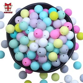 

BOBO.BOX Silicone Beads 9mm 50pcs/lot Teething Necklace Round Silicone Bead Baby Teether Toy Silicone BPA Free Newborn Nursing