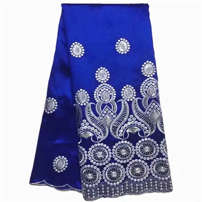 Африканский Джордж обертка синий Джордж кружевной ткани высокого качества африканская ткань с камнями для платья 5 ярдов/партия - Цвет: LX100530G5