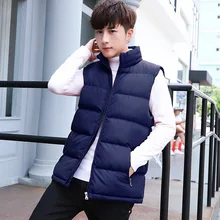 Осенний и зимний жилет мужской теплый пуховый хлопковый жилет мужской корейский стиль модный большой размер толстый Повседневный