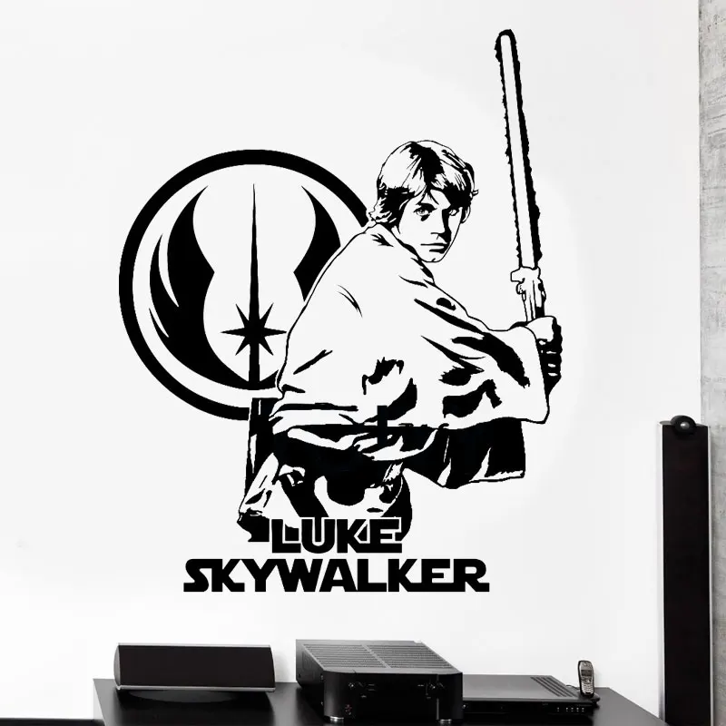 

Luke Skywalker Star Wars Wall Sticker Vinyl Home Decor Kids Room Boys Bedroom Design Decals Jedi Knight Murals Wallpaper 3649