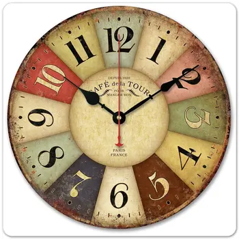 

Hot Selling European-Style Creative Hanging Clock Living Room Watch Mute Wooden Hanging Clock Fashion Modern Quartz Wall Retro