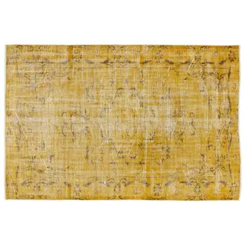 

Handmade Yellow Vintage Overdyed Turkish Area Rug 180x275 Cm-5'11''X9'0''