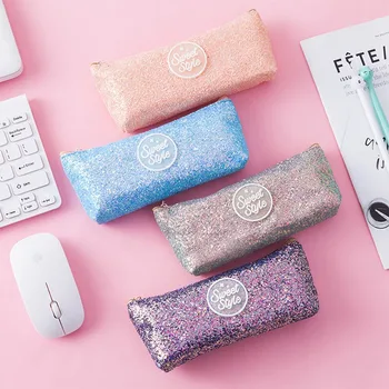 

Kawaii Creative Pencil Case Color Sequin School Supplies Students Stationery High Capacity Pencil Box Girls Gift Cute Pencil Bag