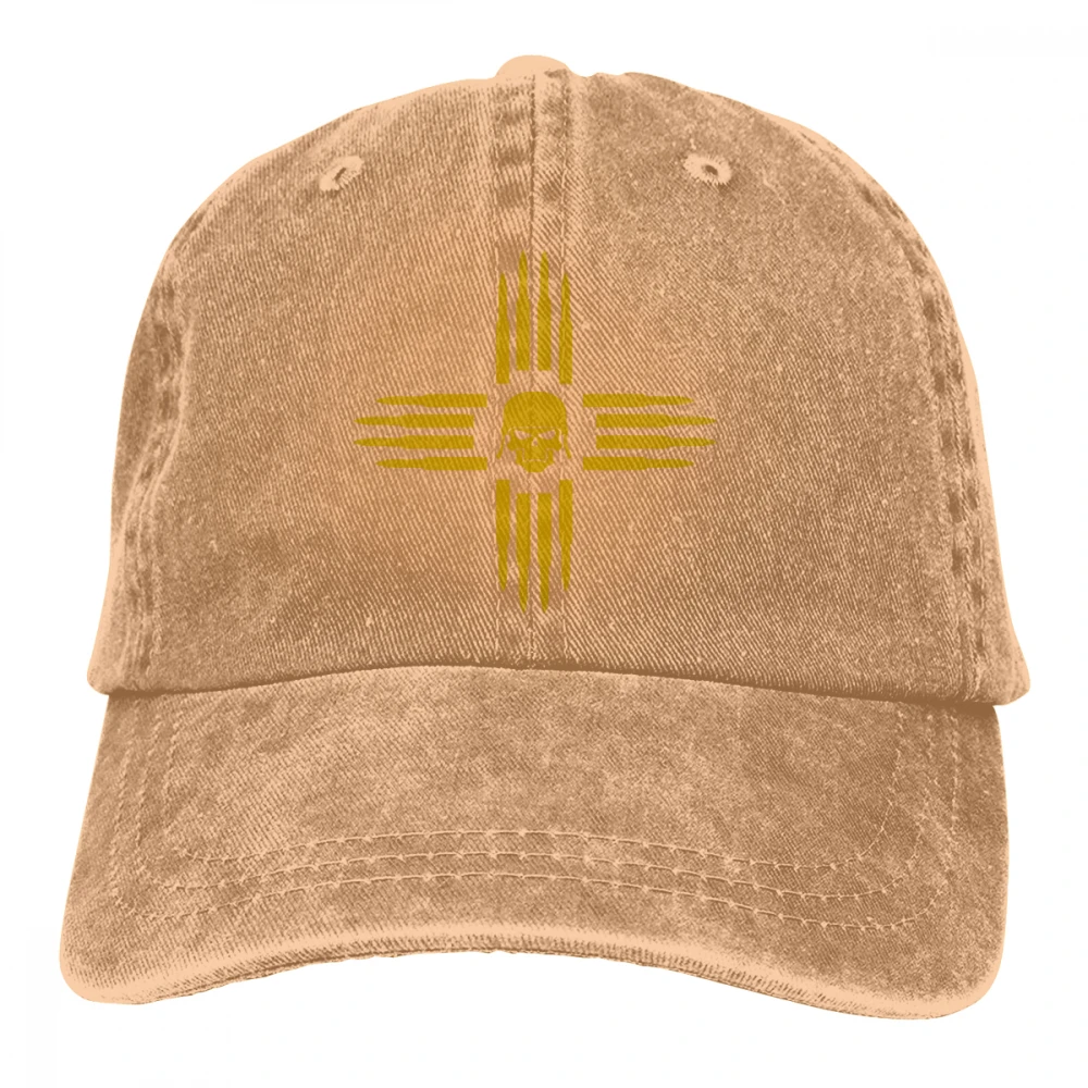 Zia пули и череп новая Мехико Casquette черные унисекс Мужские Женские джинсовые бейсболка с ремешком кепки регулируемые Гольф папа шляпа - Цвет: Хаки