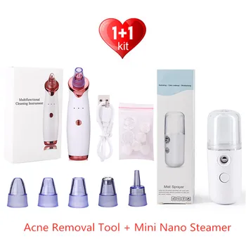 

Blackhead Remover Acne Pore Cleaner Electric Face and Nose Deep Cleansing Skin Care Tool + Mini Nano Steaming Face Spray
