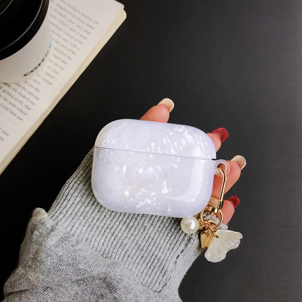 Luxury Girls Pearl Shell Case for Apple Airpods 1 2 3 Case for AirPods Pro Case with Keychain Earphone Accessories Headphone Box Luxury Girls Pearl Shell Case for Apple Airpods 1 2 3 Case for AirPods Pro Case with Keychain Earphone Accessories Headphone Box