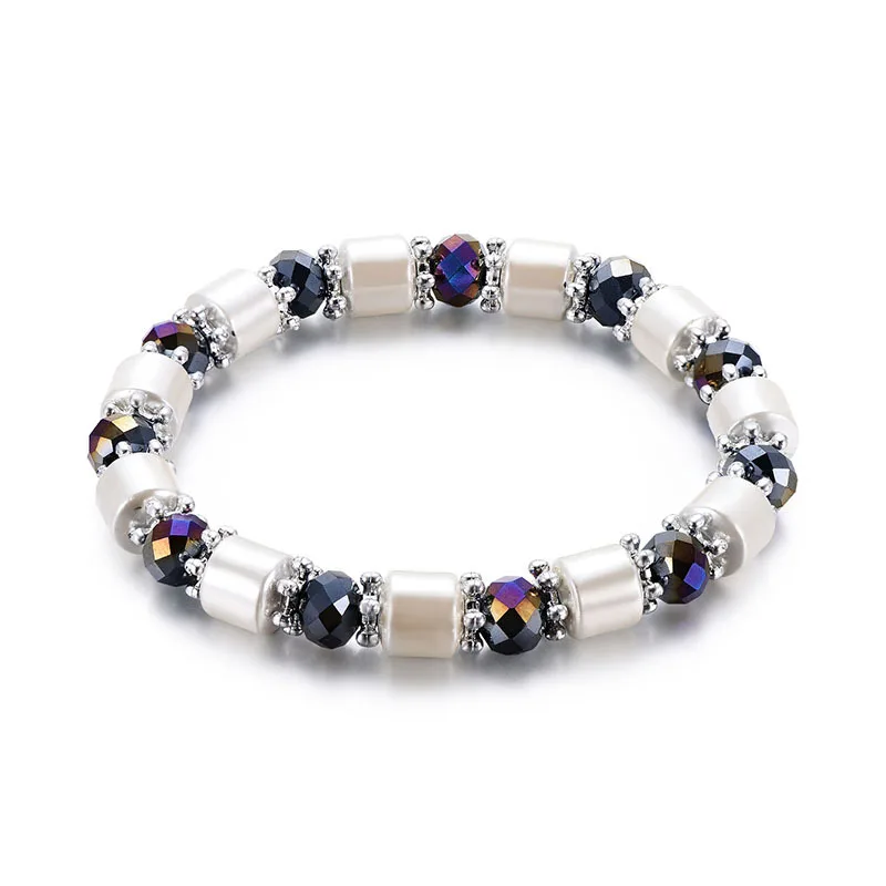 Natural Black Obsidian Hematite Stone Beads Bracelets For Magnetic Health Protection Women Jewelry Beads Bracelet For Women Men