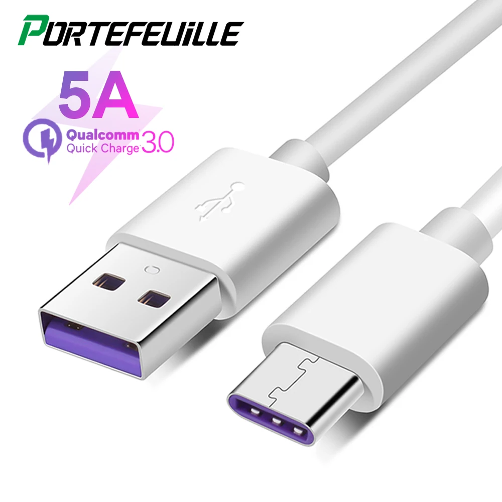 Ładowarka USB Tipo C 5A 3.0 kabel 3.1 krótki Typ C szybkie ładowanie ładowanie dla Samsung S10 Xiaomi Mi9 Huawei Sony Android telefon