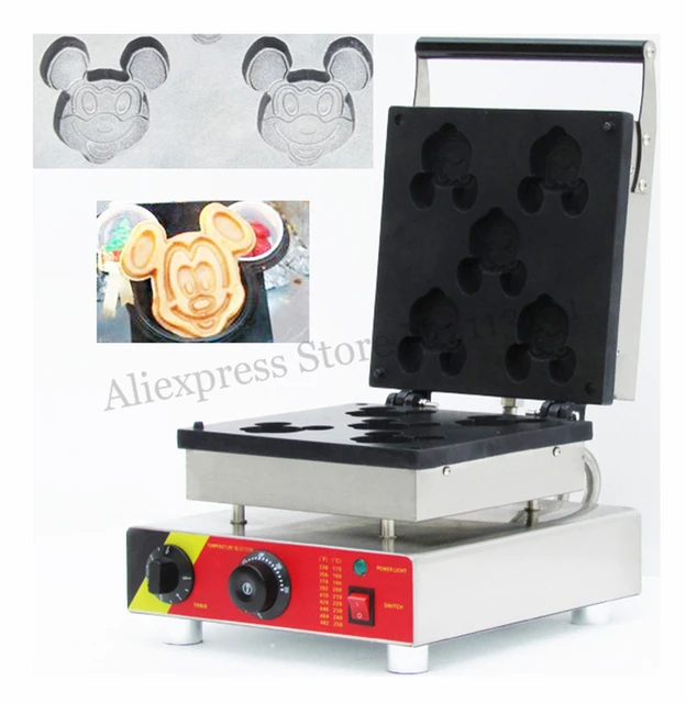 Cartoon Mickey Waffle Machine Durable Stainless Steel Waffle Maker with 5  pcs Waffle Moulds Non-stick Cooking Surface - AliExpress