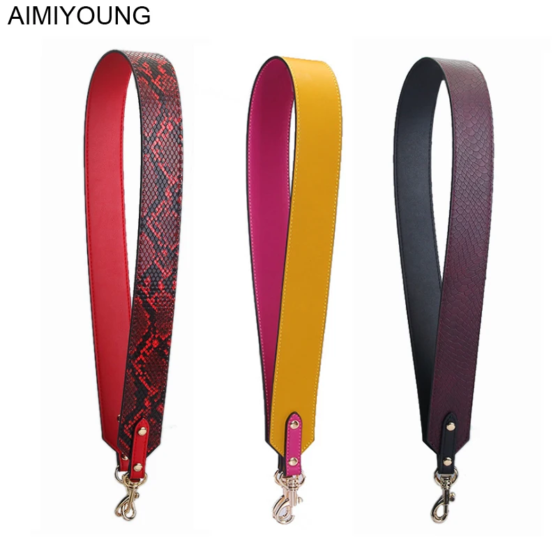 

AIMIYOUNG Colorful Bag Straps Handbag Handle Pu Leather Belt Shoulder Bag Wide Strap Replacement Strap Accessory Bag Part