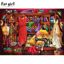 

Diy Diamond Painting Tailor shop Cross Stitch mosaic Vintage sewing machine embroidery Square round Resin German craftsmanship